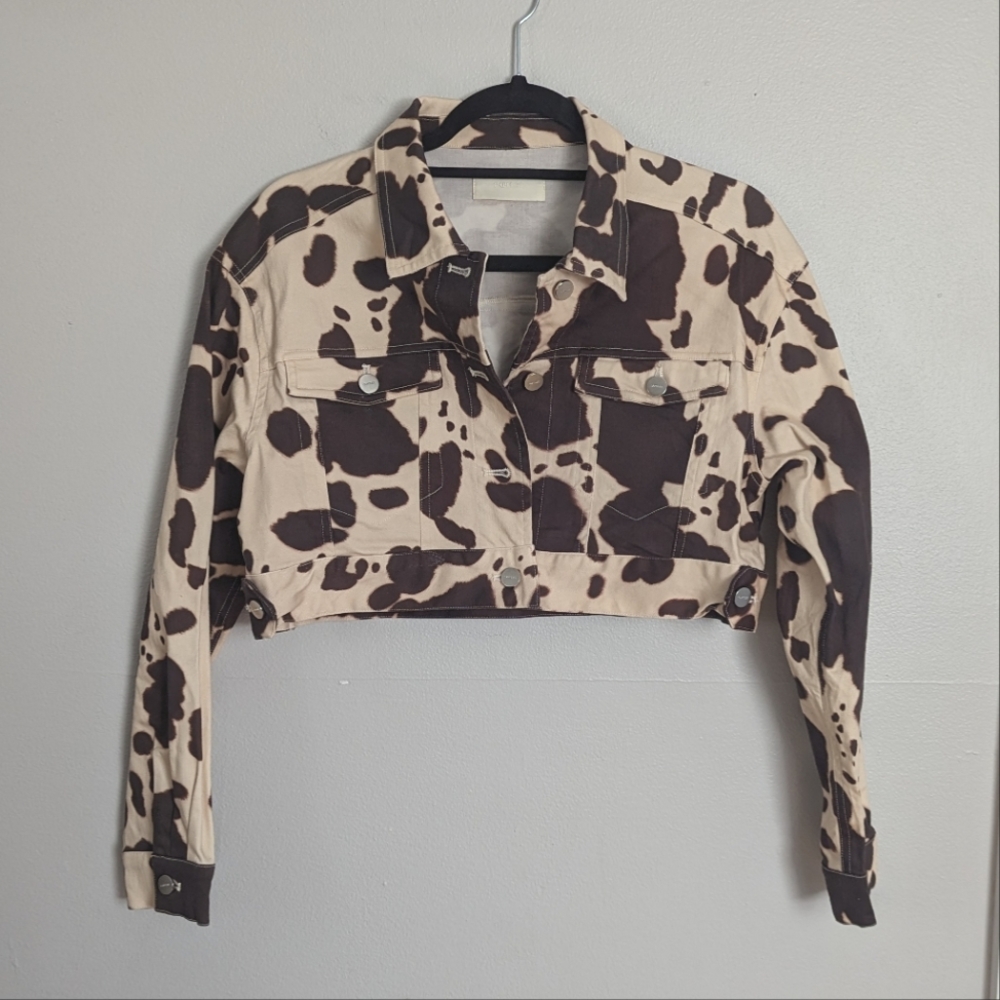 Capulet Cropped Sample Cow Print Jacket - image 1